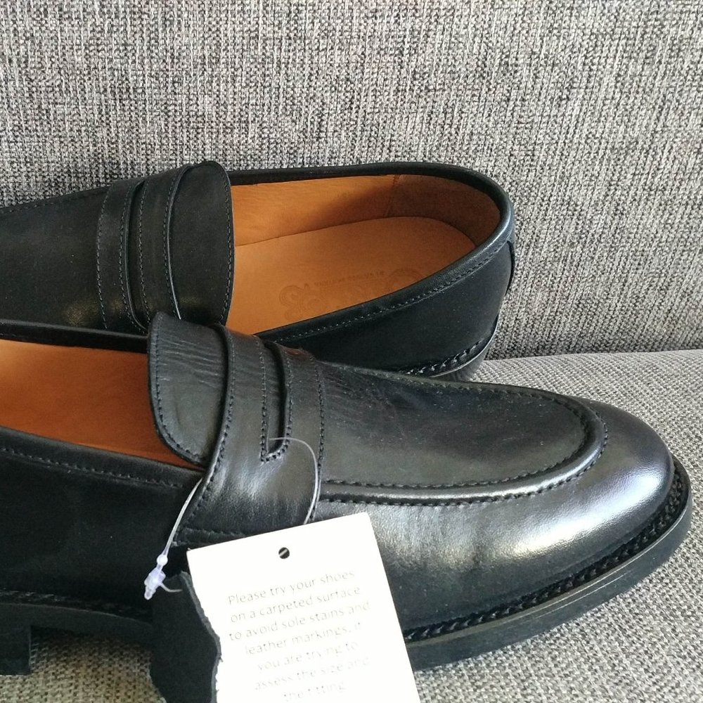 Carlos, Men's leather shoes, 8, black,  NWT